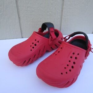 Crocs Clogs Boys J3 Red Slip On‎ Casual Comfort Shoes summer outdoor beach strap